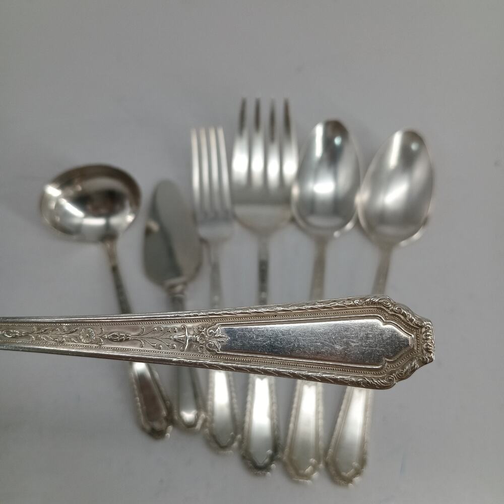 7X Serving ROGERS Extra Plate SilverPlate CHALFONTE Fork Spoons Ladle Flatware